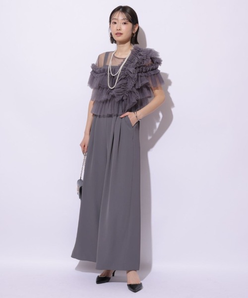 Mystrada（マイストラーダ）の「チュールアシメサロペット（その他パンツ・レディース・チャコールグレー・38/36/34）」の8枚目の写真