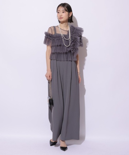 Mystrada（マイストラーダ）の「チュールアシメサロペット（その他パンツ・レディース・チャコールグレー・38/36/34）」の9枚目の写真