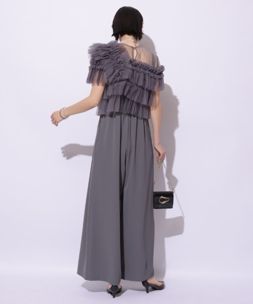 Mystrada（マイストラーダ）の「チュールアシメサロペット（その他パンツ・レディース・チャコールグレー・38/36/34）」の2枚目の写真