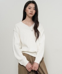 GENERAL IDEA | 【GENERAL IDEA】コットンレイヤードVネックニットプルオーバー / Cotton Layered V-Neck Knit Pullover(ニット/セーター)