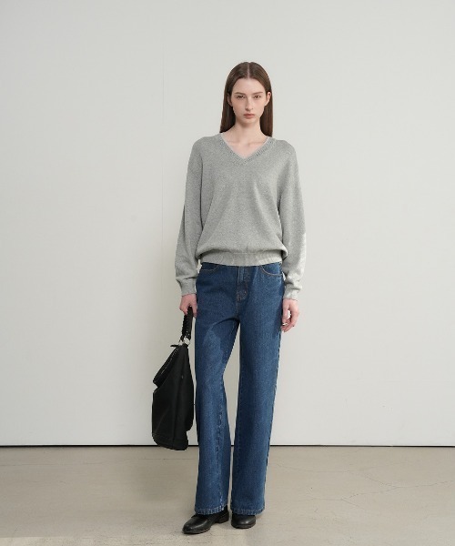 GENERAL IDEA（ジェネラルアイデア）の「【GENERAL IDEA】コットンレイヤードVネックニットプルオーバー / Cotton Layered V-Neck Knit Pullover（ニット/セーター・レディース・ホワイト/ピンク/ライトグレー・S/L/M）」の14枚目の写真