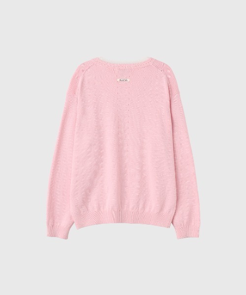 GENERAL IDEA（ジェネラルアイデア）の「【GENERAL IDEA】コットンレイヤードVネックニットプルオーバー / Cotton Layered V-Neck Knit Pullover（ニット/セーター・レディース・ホワイト/ピンク/ライトグレー・S/L/M）」の22枚目の写真