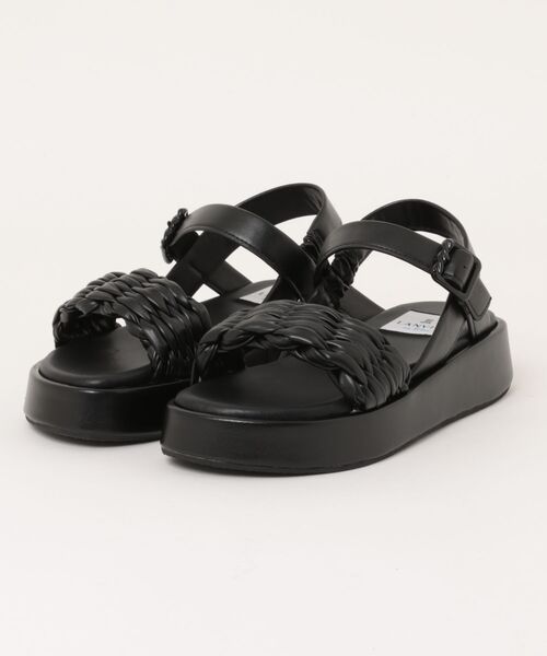 LANVIN en Bleu(ランバンオンブルー)の「パデッドツイスト厚底サンダル(サンダル・レディース・ブラック/プラチナム・L(24.5cm)/M(23.5cm)/S(22.5cm))」の1枚目の写真