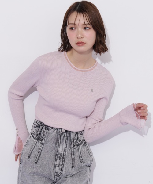 JILL by JILL STUART(ジルバイジルスチュアート)の「袖シアースリットニット(ニット/セーター・レディース・ピンク/ブラック/グレー/ホワイト・FREE)」の7枚目の写真