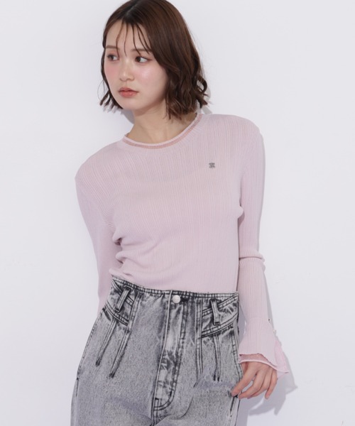 JILL by JILL STUART(ジルバイジルスチュアート)の「袖シアースリットニット(ニット/セーター・レディース・ピンク/ブラック/グレー/ホワイト・FREE)」の10枚目の写真