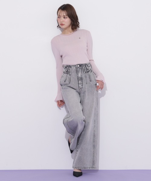 JILL by JILL STUART(ジルバイジルスチュアート)の「袖シアースリットニット(ニット/セーター・レディース・ピンク/ブラック/グレー/ホワイト・FREE)」の13枚目の写真