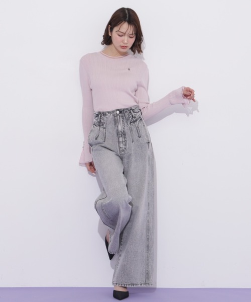 JILL by JILL STUART(ジルバイジルスチュアート)の「袖シアースリットニット(ニット/セーター・レディース・ピンク/ブラック/グレー/ホワイト・FREE)」の12枚目の写真