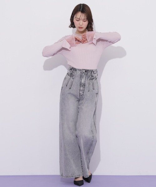 JILL by JILL STUART(ジルバイジルスチュアート)の「袖シアースリットニット(ニット/セーター・レディース・ピンク/ブラック/グレー/ホワイト・FREE)」の15枚目の写真
