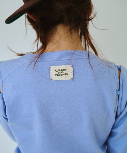 common gull products.（コモンガルプロダクツ）の「脱ぎかけのニット（ニット/セーター・レディース・ネイビー/ブルー系/ピンク系・SMALL/MEDIUM/LARGE）」の5枚目の写真