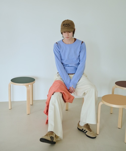 common gull products.（コモンガルプロダクツ）の「脱ぎかけのニット（ニット/セーター・レディース・ネイビー/ブルー系/ピンク系・SMALL/MEDIUM/LARGE）」の16枚目の写真