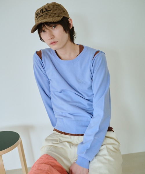 common gull products.（コモンガルプロダクツ）の「脱ぎかけのニット（ニット/セーター・レディース・ネイビー/ブルー系/ピンク系・SMALL/MEDIUM/LARGE）」の21枚目の写真