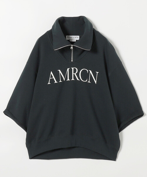 Americana/アメリカーナ クロップドハーフジップ カットオフスウェット