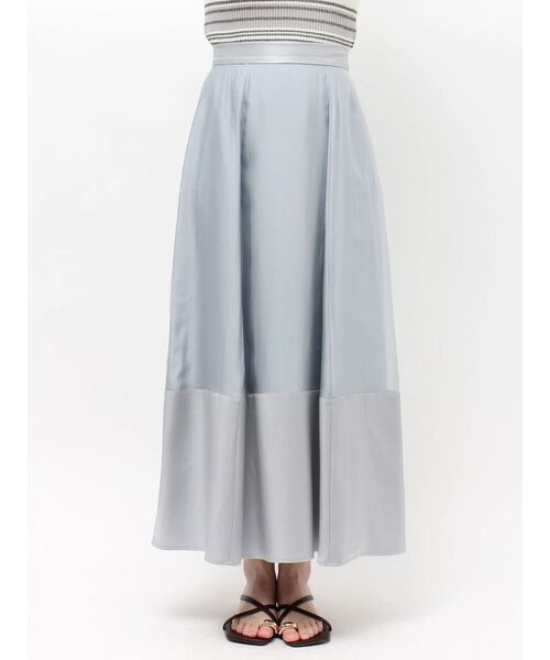 LAGUNAMOON（ラグナムーン）の「コントラストサーキュラースカート 【春服】【セットアップ対応】（スカート・レディース・ライトブルー/ホワイト・MEDIUM/SMALL）」の18枚目の写真