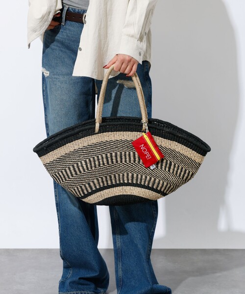 The Bagmati（ザバグマティ）の「【BAGMATI / バグマティ】アバカバスケット L / トートかごバッグ（かごバッグ・レディース・グレー/モカ・フリー）」の6枚目の写真