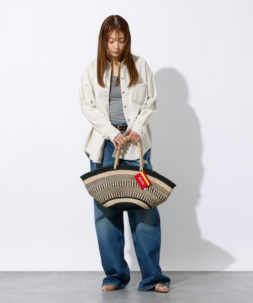 The Bagmati（ザバグマティ）の「【BAGMATI / バグマティ】アバカバスケット L / トートかごバッグ（かごバッグ・レディース・グレー/モカ・フリー）」の8枚目の写真