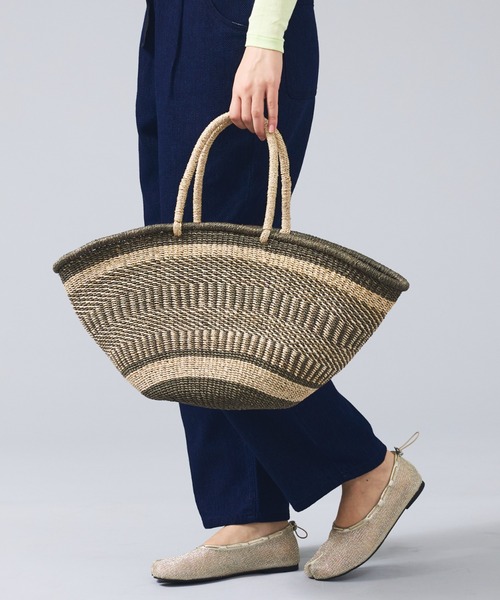 The Bagmati(ザバグマティ)の「【BAGMATI / バグマティ】アバカバスケット L / トートかごバッグ(かごバッグ・レディース・グレー/モカ・フリー)」の20枚目の写真