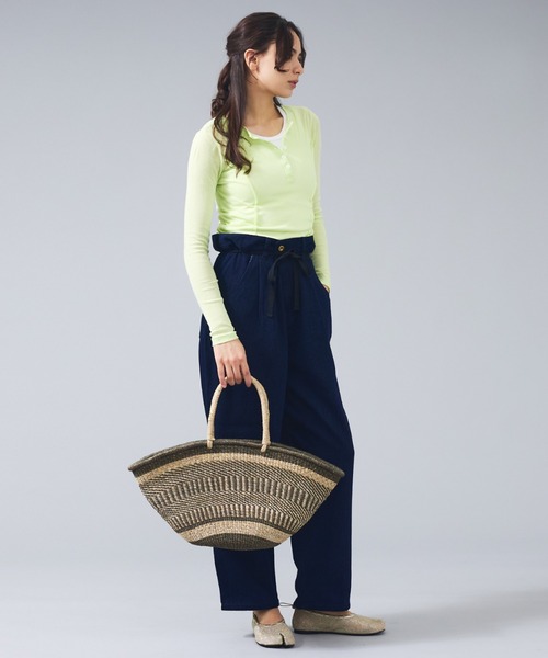 The Bagmati(ザバグマティ)の「【BAGMATI / バグマティ】アバカバスケット L / トートかごバッグ(かごバッグ・レディース・グレー/モカ・フリー)」の19枚目の写真