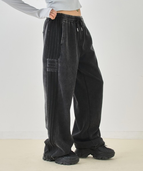ANAP(アナップ)の「ウォッシュ加工 メニーライン刺繍 スウェット パンツ(スウェットパンツ・レディース・ピンク/グレー/ブラック・F)」の2枚目の写真
