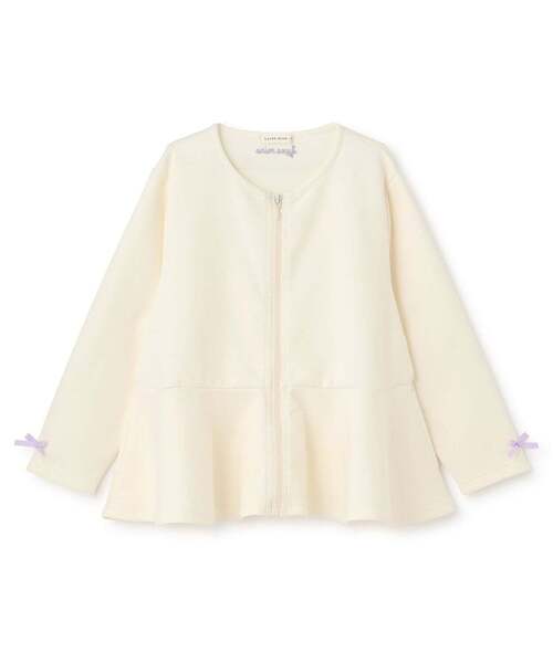 Lycee mine（リセマイン）の「【スクール対応】【パフスウェット】ペプラムフルジップアップ（パーカー・キッズ・アイボリー/ブラック/サックスブルー・150cm/140cm/130cm/120cm/100cm/110cm）」の19枚目の写真