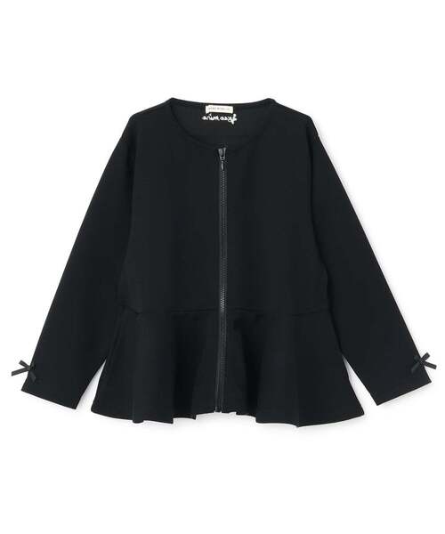 Lycee mine（リセマイン）の「【スクール対応】【パフスウェット】ペプラムフルジップアップ（パーカー・キッズ・アイボリー/ブラック/サックスブルー・150cm/140cm/130cm/120cm/100cm/110cm）」の18枚目の写真