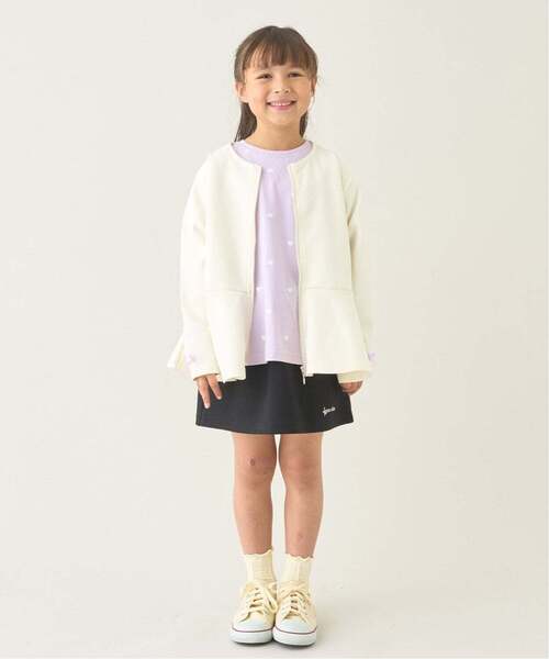 Lycee mine（リセマイン）の「【スクール対応】【パフスウェット】ペプラムフルジップアップ（パーカー・キッズ・アイボリー/ブラック/サックスブルー・150cm/140cm/130cm/120cm/100cm/110cm）」の8枚目の写真