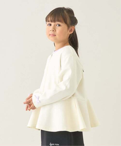 Lycee mine（リセマイン）の「【スクール対応】【パフスウェット】ペプラムフルジップアップ（パーカー・キッズ・アイボリー/ブラック/サックスブルー・150cm/140cm/130cm/120cm/100cm/110cm）」の7枚目の写真