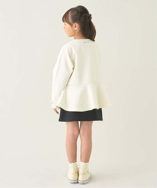 Lycee mine（リセマイン）の「【スクール対応】【パフスウェット】ペプラムフルジップアップ（パーカー・キッズ・アイボリー/ブラック/サックスブルー・150cm/140cm/130cm/120cm/100cm/110cm）」の6枚目の写真