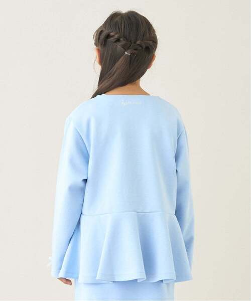 Lycee mine（リセマイン）の「【スクール対応】【パフスウェット】ペプラムフルジップアップ（パーカー・キッズ・アイボリー/ブラック/サックスブルー・150cm/140cm/130cm/120cm/100cm/110cm）」の4枚目の写真