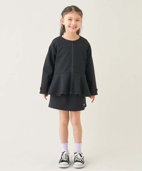 Lycee mine（リセマイン）の「【スクール対応】【パフスウェット】ペプラムフルジップアップ（パーカー・キッズ・アイボリー/ブラック/サックスブルー・150cm/140cm/130cm/120cm/100cm/110cm）」の21枚目の写真