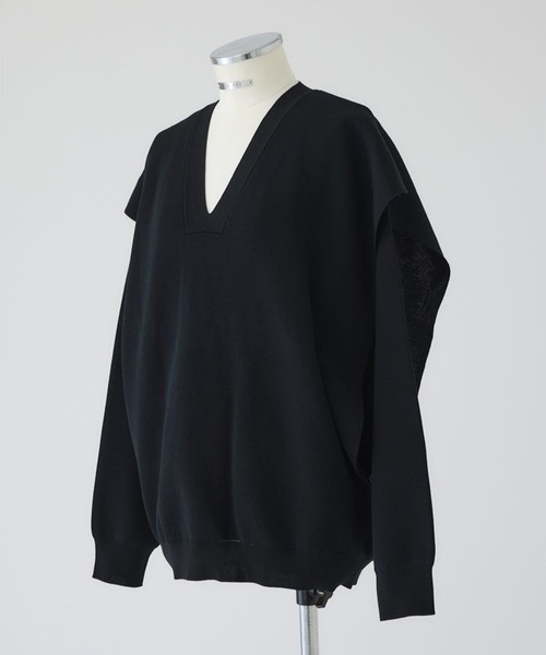 RIM.ARK(リムアーク)の「【RIM.ARK/リムアーク】Side open oversized knit PO/サイドオープンオーバーサイズニットプルオーバー(ニット/セーター・レディース・ブラック/グレー・FREE)」の16枚目の写真