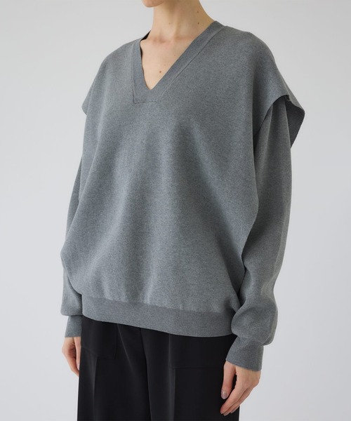 RIM.ARK(リムアーク)の「【RIM.ARK/リムアーク】Side open oversized knit PO/サイドオープンオーバーサイズニットプルオーバー(ニット/セーター・レディース・ブラック/グレー・FREE)」の10枚目の写真
