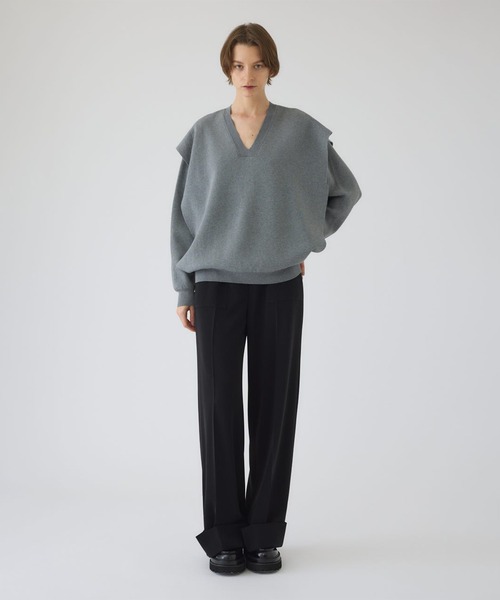 RIM.ARK(リムアーク)の「【RIM.ARK/リムアーク】Side open oversized knit PO/サイドオープンオーバーサイズニットプルオーバー(ニット/セーター・レディース・ブラック/グレー・FREE)」の3枚目の写真