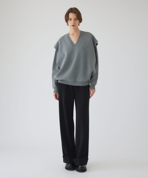 RIM.ARK(リムアーク)の「【RIM.ARK/リムアーク】Side open oversized knit PO/サイドオープンオーバーサイズニットプルオーバー(ニット/セーター・レディース・ブラック/グレー・FREE)」の5枚目の写真