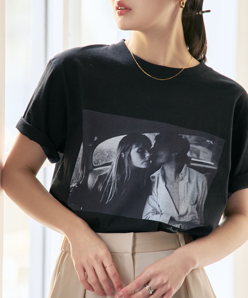 Couture d'adam(クチュールドアダム)の「COUTURE D'ADAM/クチュールドアダム T-shirt/Jane&Serge in Taxi(Tシャツ/カットソー・レディース・ホワイト/ブラック・38)」の4枚目の写真