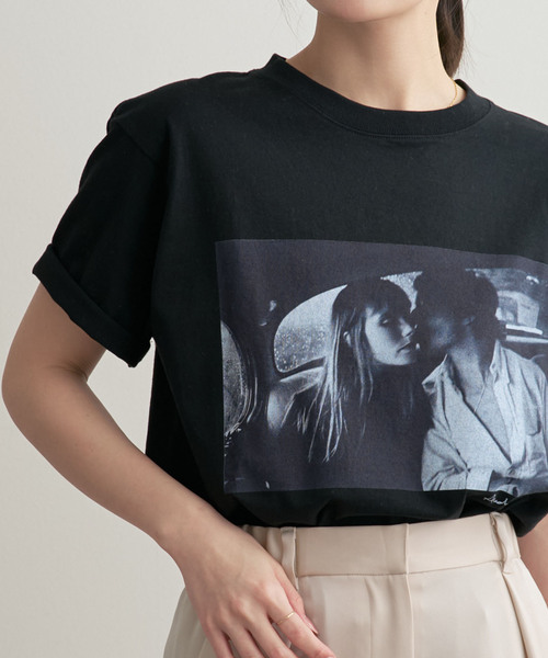 Couture d'adam(クチュールドアダム)の「COUTURE D'ADAM/クチュールドアダム T-shirt/Jane&Serge in Taxi(Tシャツ/カットソー・レディース・ホワイト/ブラック・38)」の5枚目の写真