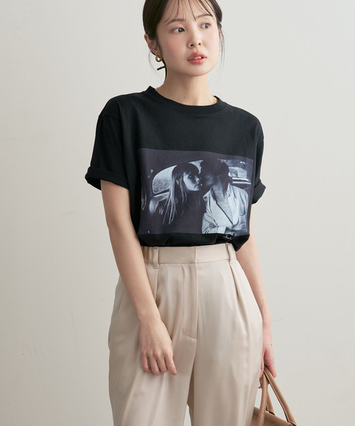 Couture d'adam(クチュールドアダム)の「COUTURE D'ADAM/クチュールドアダム T-shirt/Jane&Serge in Taxi(Tシャツ/カットソー・レディース・ホワイト/ブラック・38)」の5枚目の写真