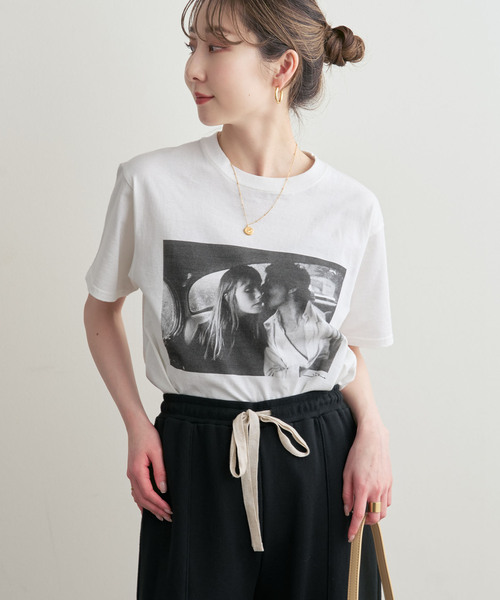 Couture d'adam(クチュールドアダム)の「COUTURE D'ADAM/クチュールドアダム T-shirt/Jane&Serge in Taxi(Tシャツ/カットソー・レディース・ホワイト/ブラック・38)」の9枚目の写真