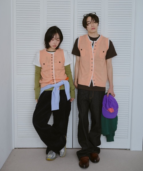 common gull products.（コモンガルプロダクツ）の「ひそやかなニットベスト（ベスト・レディース・ネイビー/レッド/ピンク系・SMALL/LARGE/MEDIUM）」の11枚目の写真