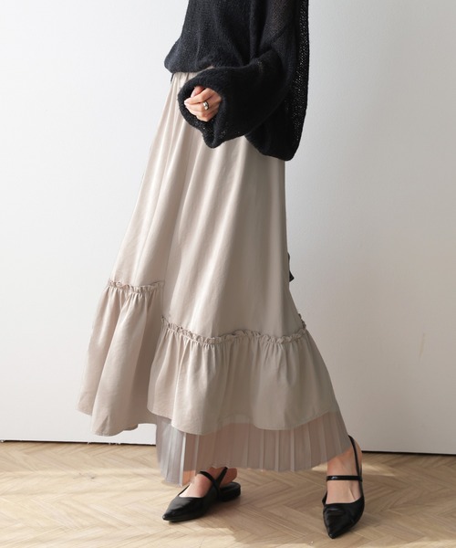 SUGAR BISKET(シュガービスケット)の「アシンメトリーデザインスカート(スカート・レディース・ベージュ/ブラック・フリー)」の10枚目の写真