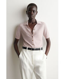 ニットリネンメリノ半袖シャツ