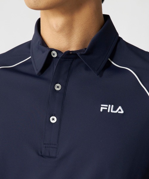 FILA GOLF(フィラゴルフ )の「【FILA GOLF:フィラゴルフ】接触冷感半袖シャツ 吸汗速乾 ゴルフ(シャツ/ブラウス・メンズ・ネイビー/オフホワイト/ブラック・XX-LARGE/X-LARGE/LARGE/MEDIUM)」の4枚目の写真