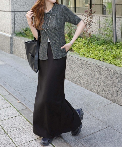 classicalelf（クラシカルエルフ）の「《marina×クラシカルエルフコラボ》バックスリットで動きやすい。ストレスフリーな穿き心地。ウエストリボンIラインスカート（スカート・レディース・ブラック/ブラウン・X-LARGE/SMALL/MEDIUM/LARGE）」の9枚目の写真