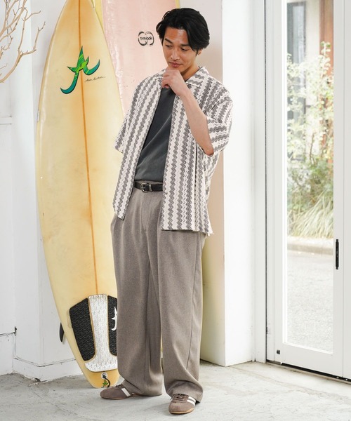 BAYFLOW（ベイフロー）の「ワイドイージースラックス（スラックス・メンズ・ベージュ/ネイビー・LARGE/MEDIUM）」の3枚目の写真