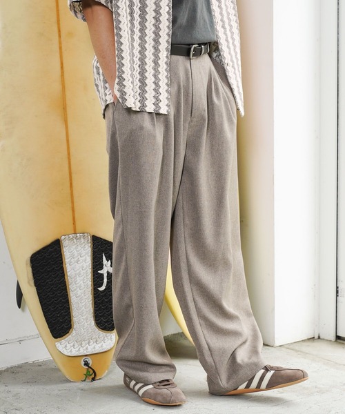 BAYFLOW（ベイフロー）の「ワイドイージースラックス（スラックス・メンズ・ベージュ/ネイビー・LARGE/MEDIUM）」の5枚目の写真