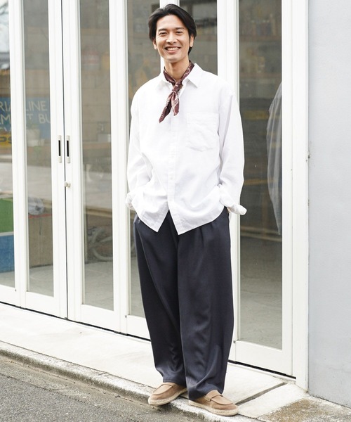 BAYFLOW（ベイフロー）の「ワイドイージースラックス（スラックス・メンズ・ベージュ/ネイビー・LARGE/MEDIUM）」の11枚目の写真