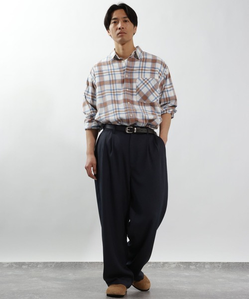 BAYFLOW（ベイフロー）の「ワイドイージースラックス（スラックス・メンズ・ベージュ/ネイビー・LARGE/MEDIUM）」の14枚目の写真