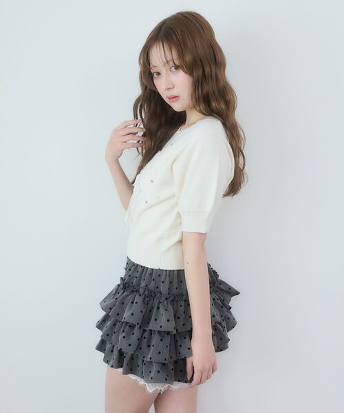 MAJESTIC LEGON（マジェスティックレゴン）の「リボン×キラキラうさぎニット（ニット/セーター・レディース・アイボリー/グレー/ピンク・MEDIUM）」の6枚目の写真