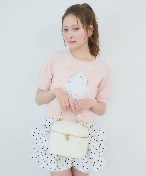 MAJESTIC LEGON（マジェスティックレゴン）の「リボン×キラキラうさぎニット（ニット/セーター・レディース・アイボリー/グレー/ピンク・MEDIUM）」の21枚目の写真