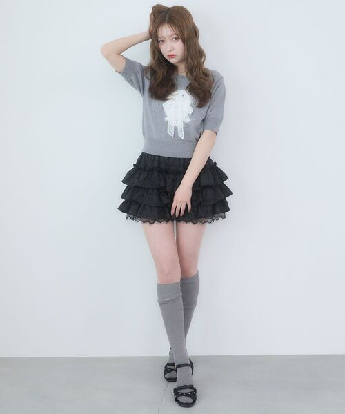 MAJESTIC LEGON（マジェスティックレゴン）の「リボン×キラキラうさぎニット（ニット/セーター・レディース・アイボリー/グレー/ピンク・MEDIUM）」の15枚目の写真