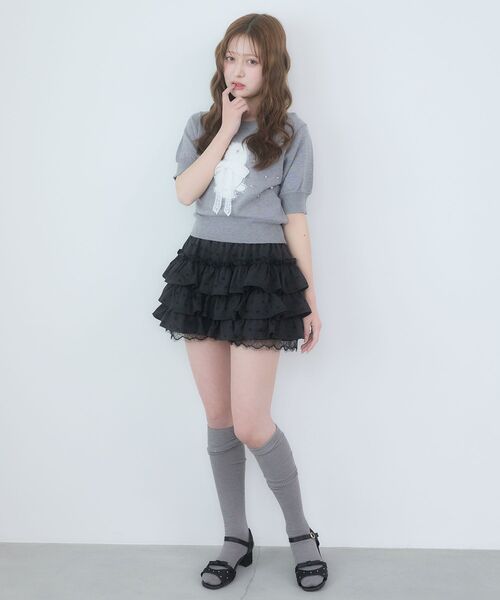 MAJESTIC LEGON（マジェスティックレゴン）の「リボン×キラキラうさぎニット（ニット/セーター・レディース・アイボリー/グレー/ピンク・MEDIUM）」の14枚目の写真